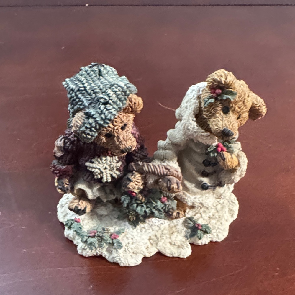Vintage 1994 The Boyd’s Collection Charming Bear Figurine with Winter Attire.